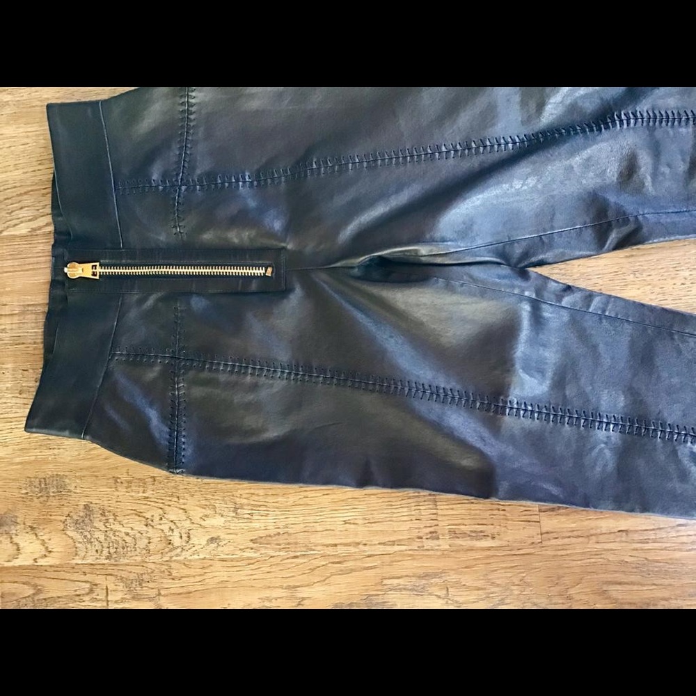 Tom Ford Leather high waisted pants. Zipper ankles great condition wore twice